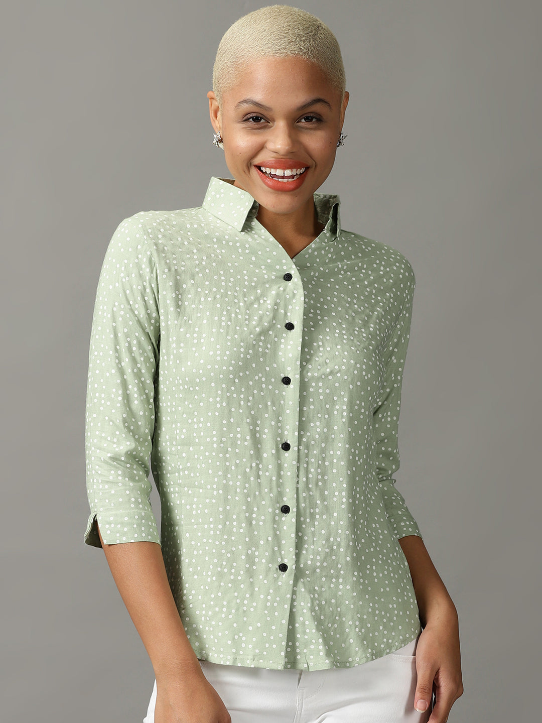 Women's Green Printed Shirt