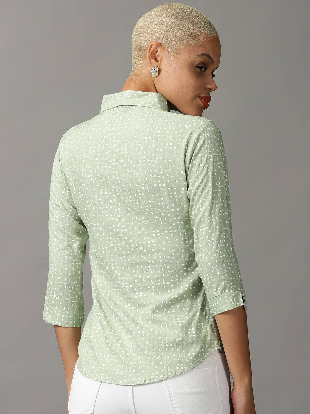 Women's Green Printed Shirt