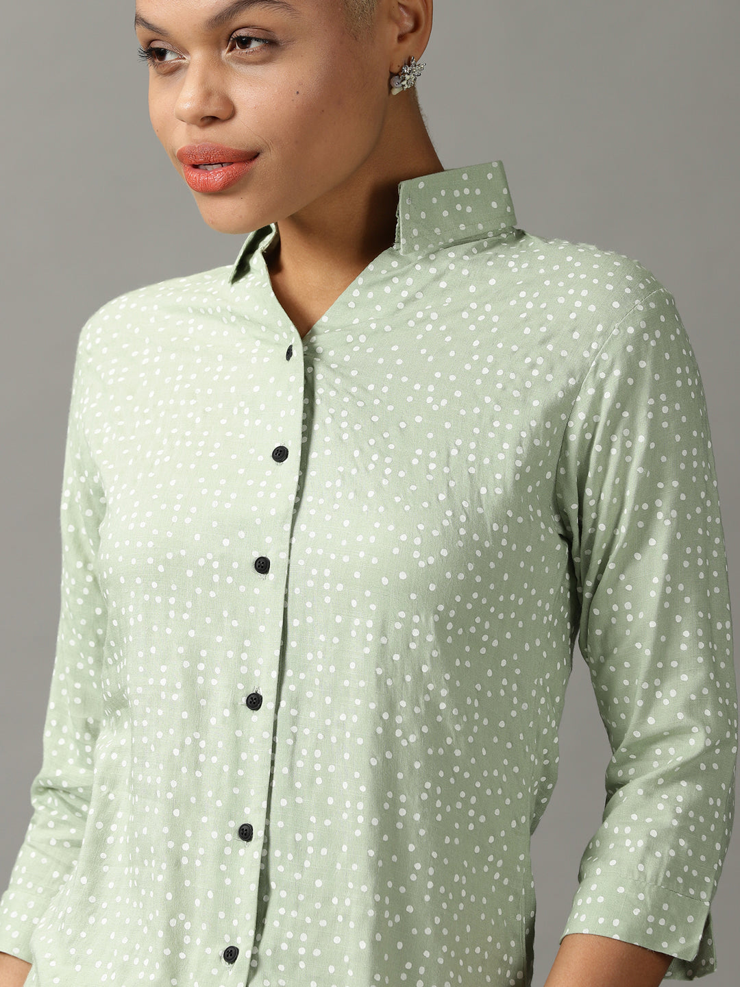 Women's Green Printed Shirt