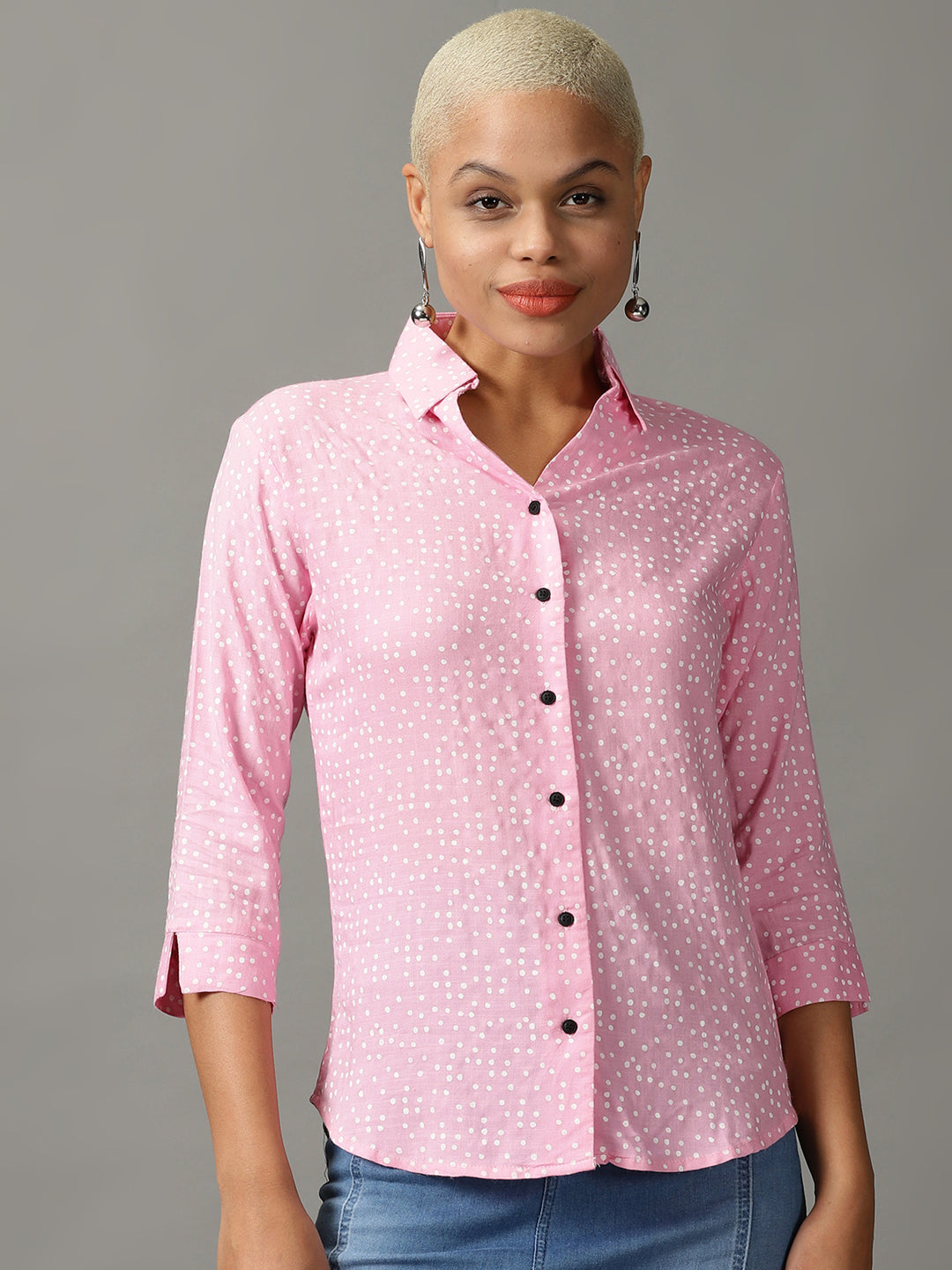 Women's Pink Printed Shirt