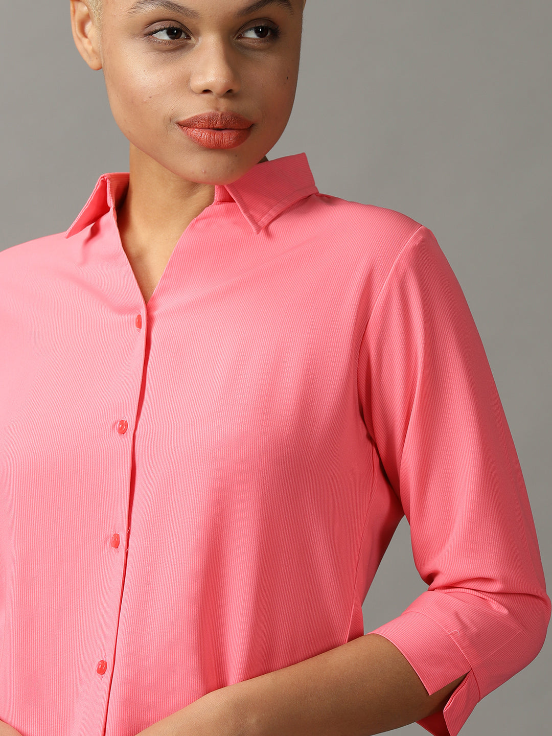 Women's Pink Solid Shirt