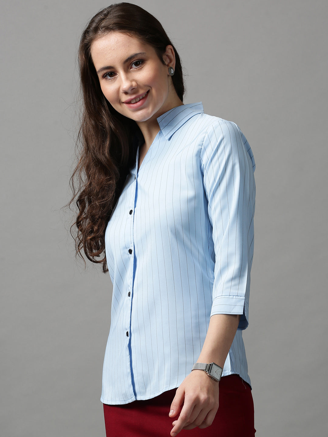 Women's Blue Striped Shirt