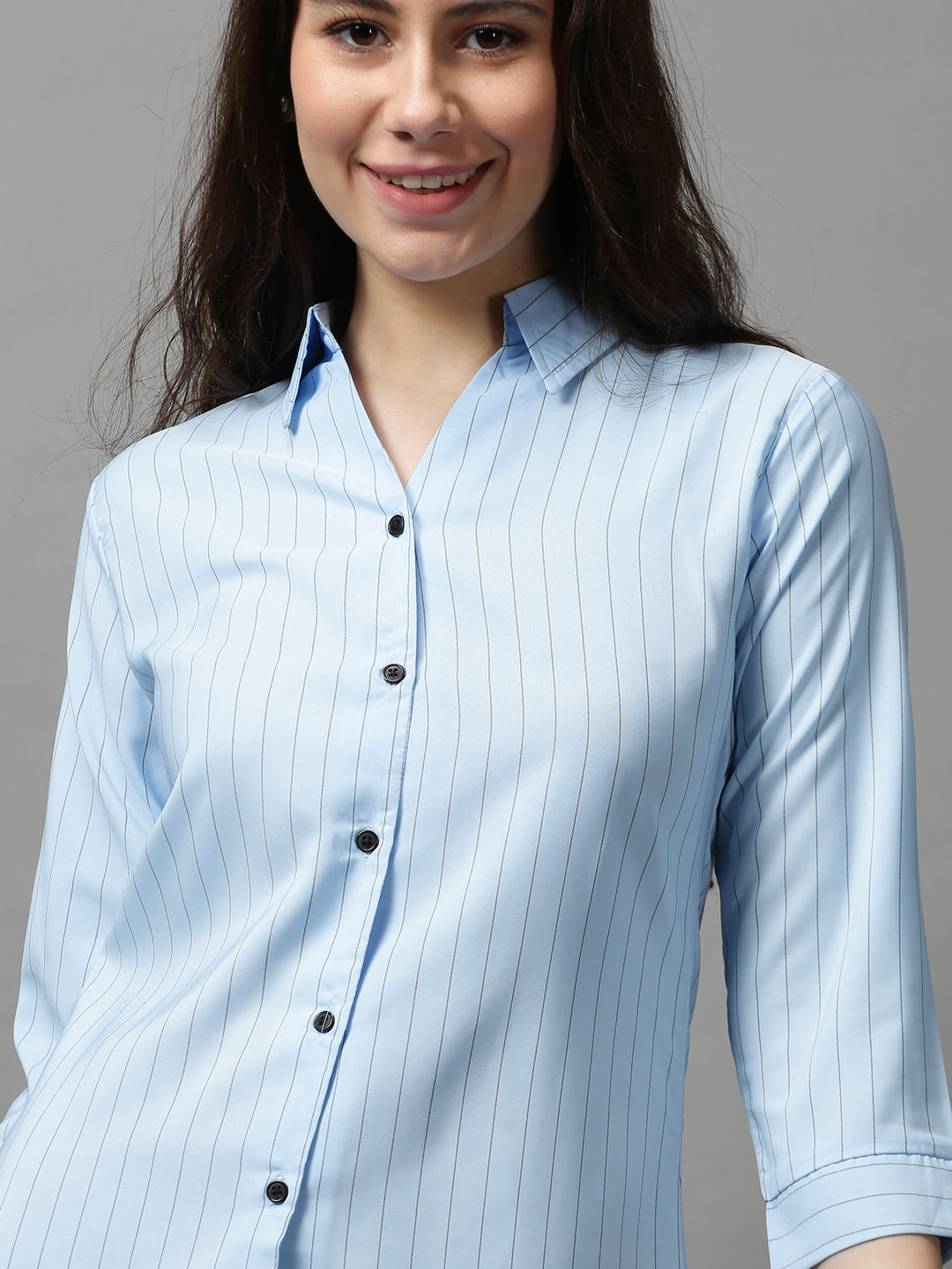 Women's Blue Striped Shirt