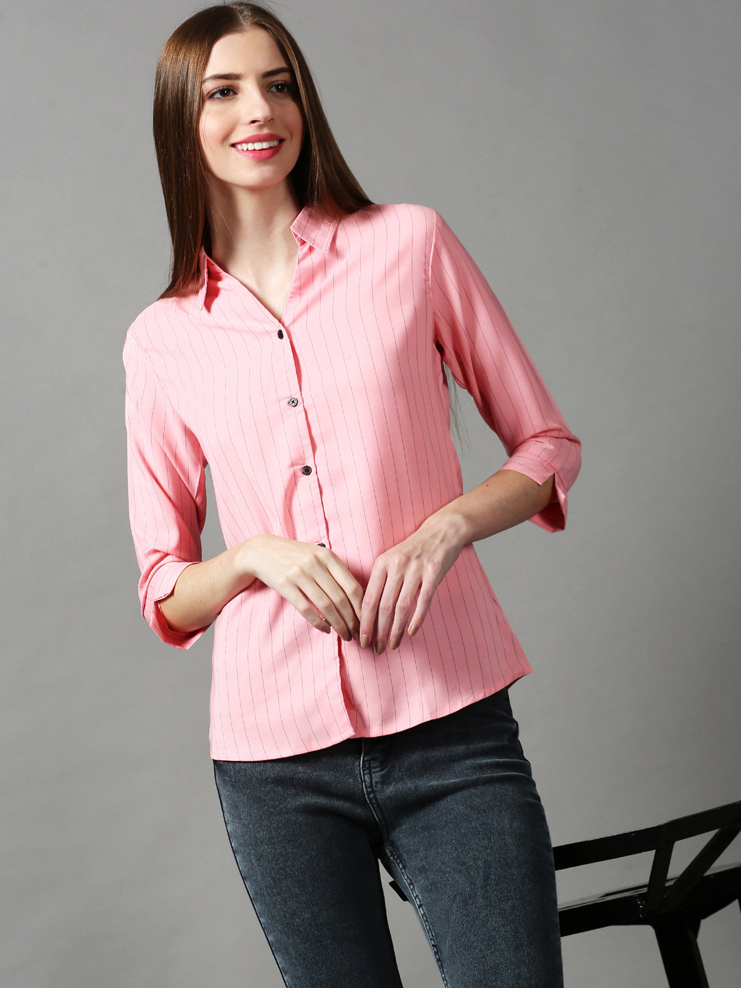 Women's Pink Striped Shirt