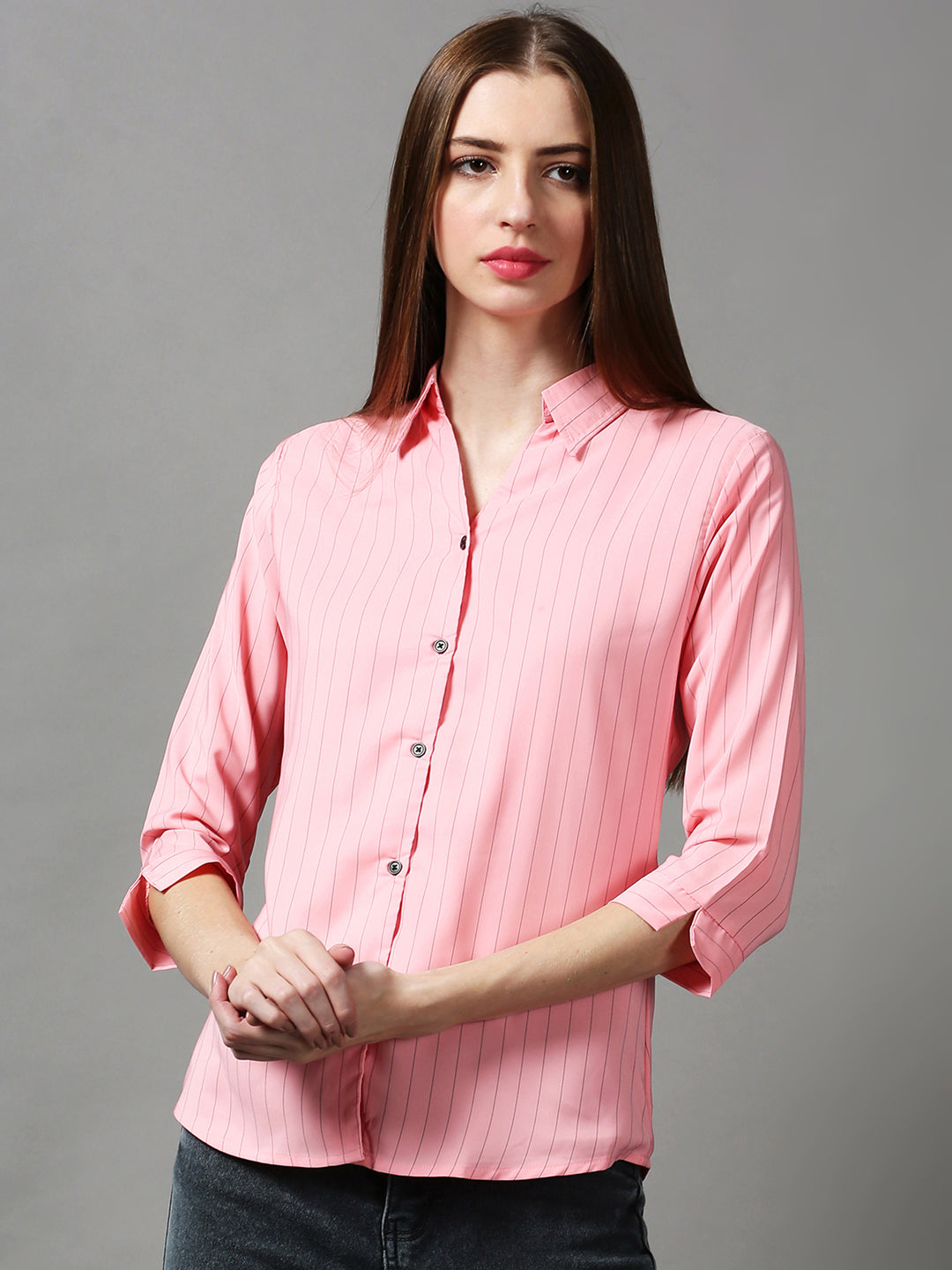 Women's Pink Striped Shirt