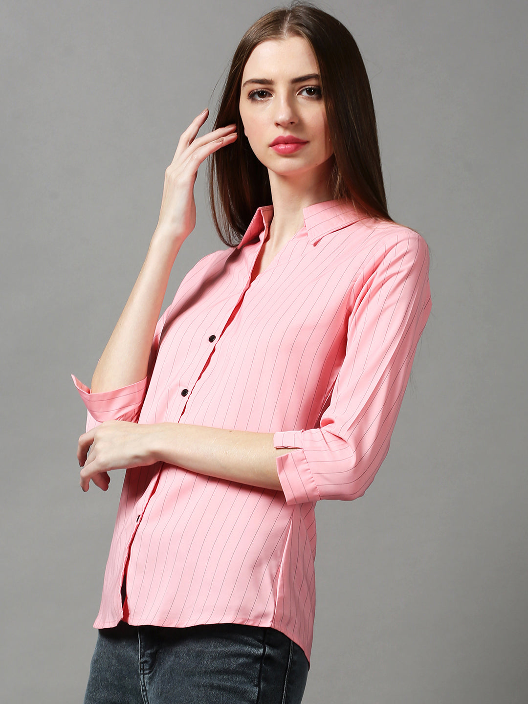 Women's Pink Striped Shirt