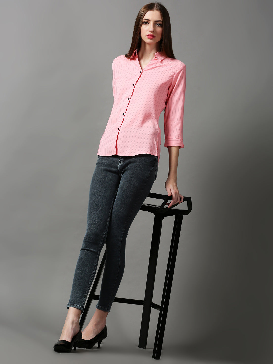 Women's Pink Striped Shirt