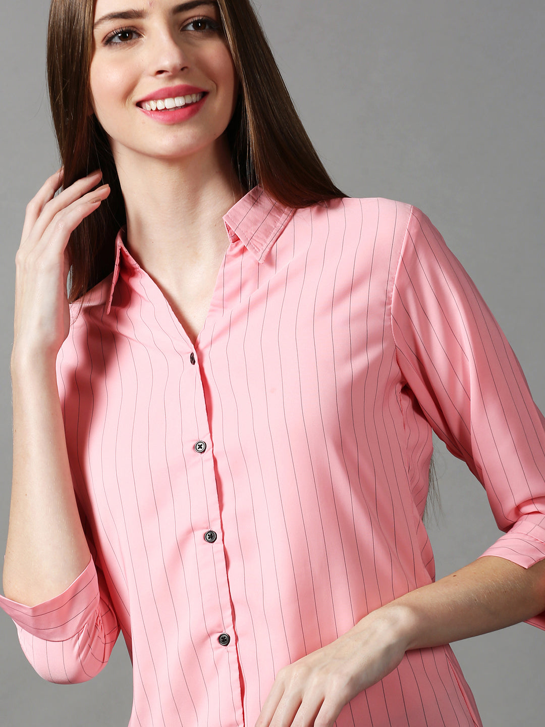 Women's Pink Striped Shirt