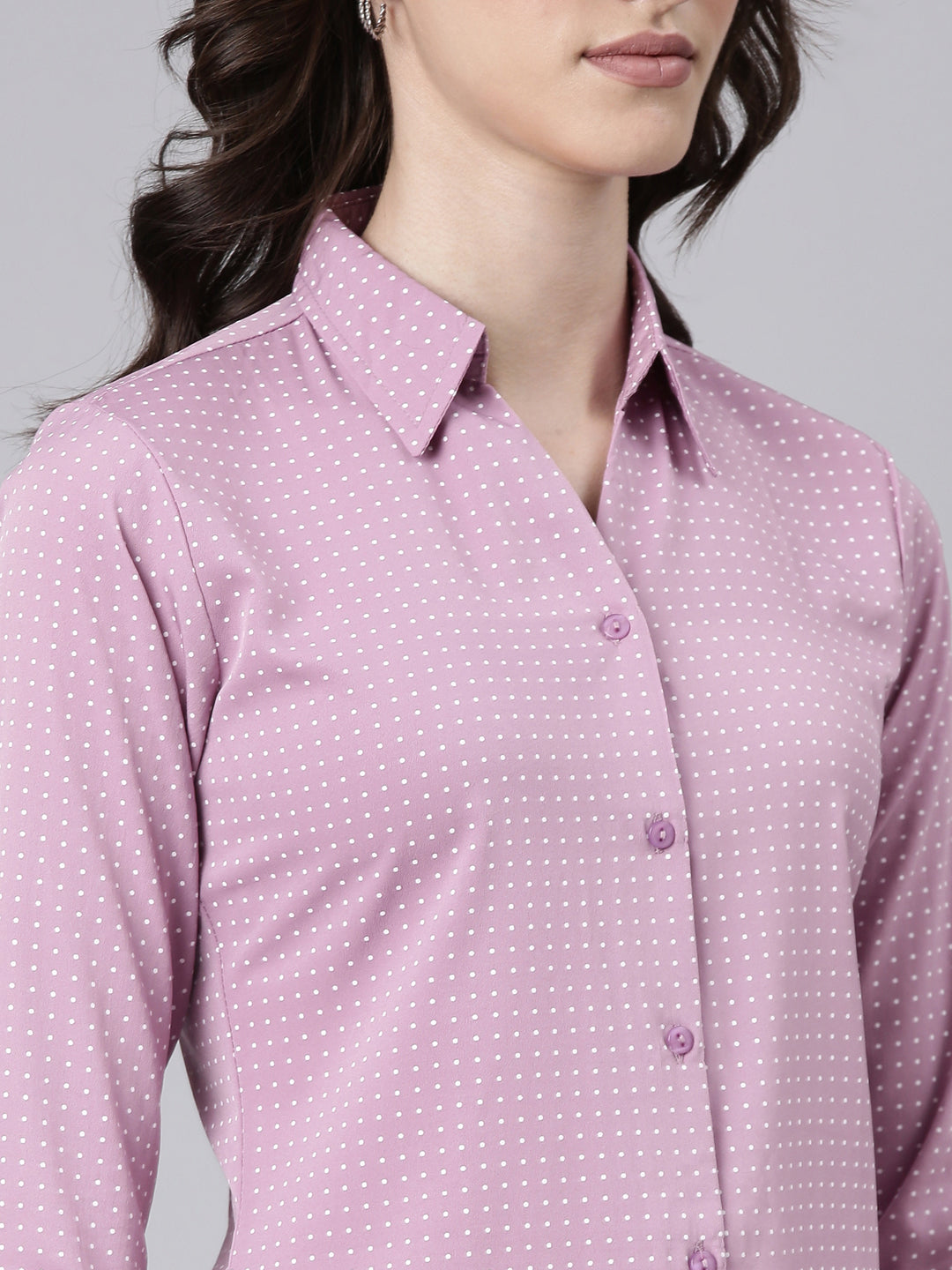 Women Mauve Polka Dots Shirt