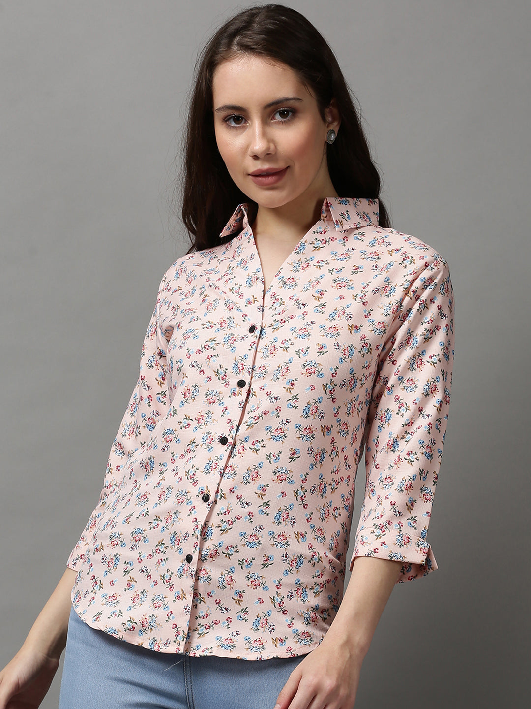 Women's Pink Printed Shirt