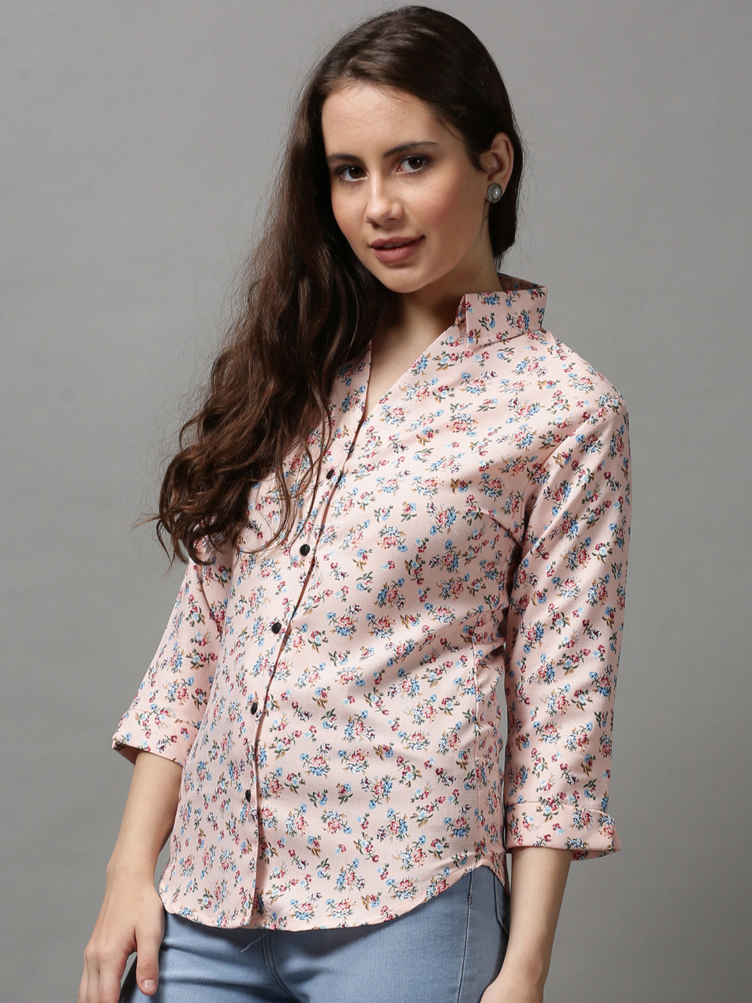 Women's Pink Printed Shirt