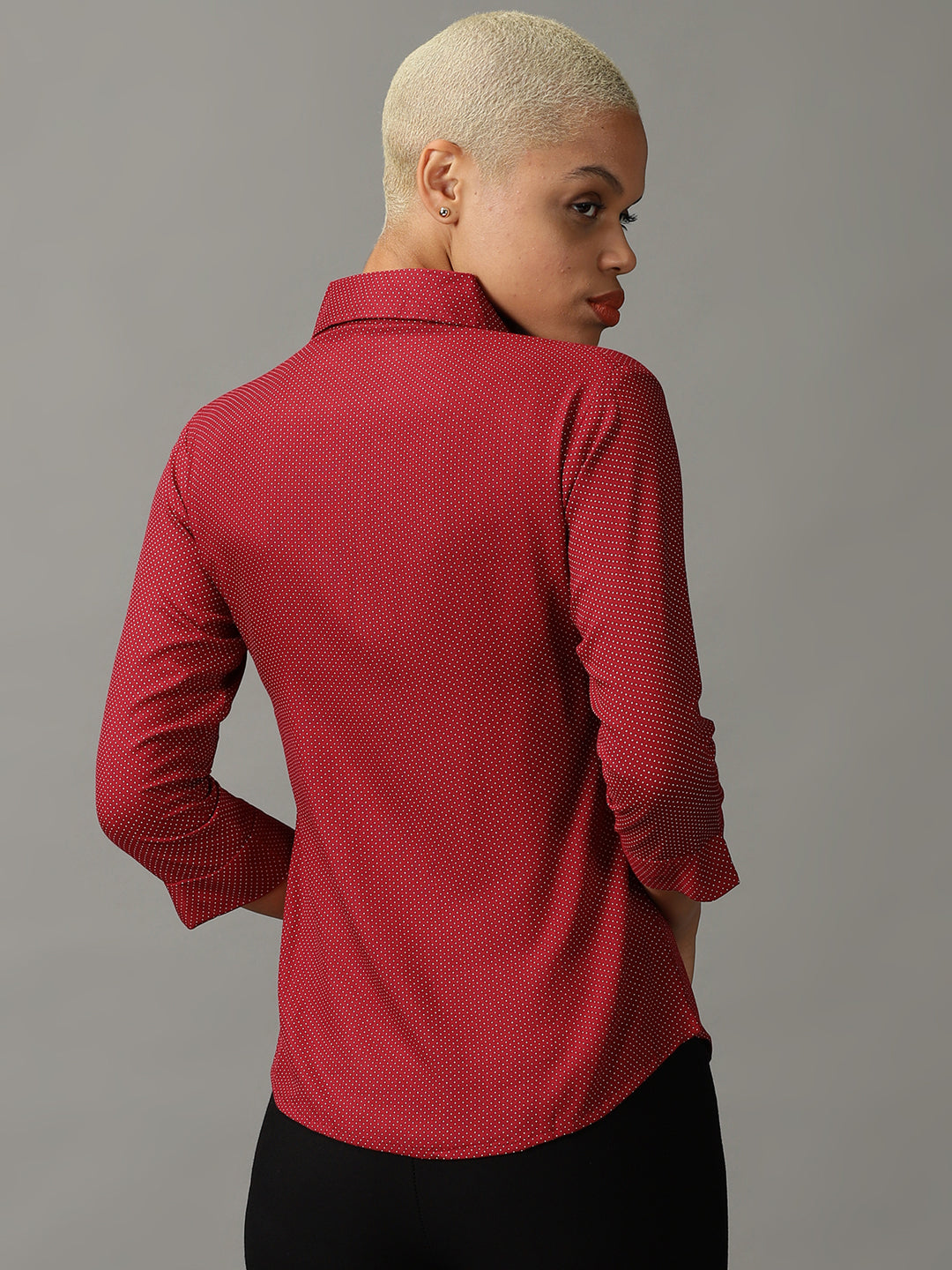 Women's Burgundy Printed Shirt