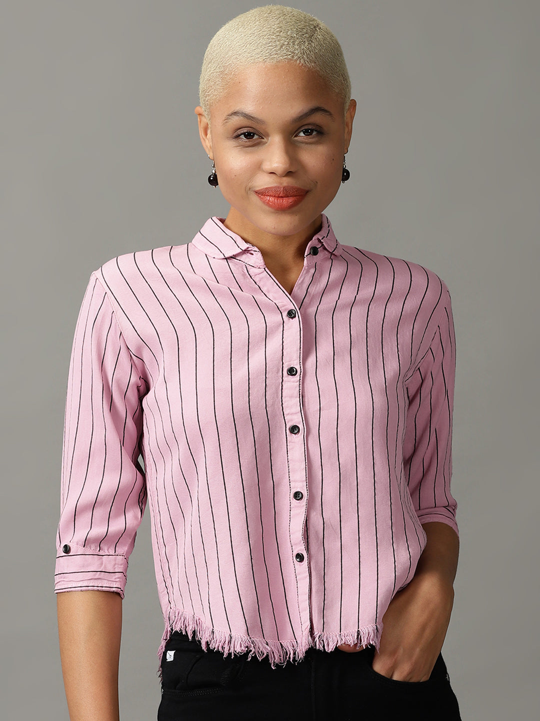 Women's Pink Striped Shirt