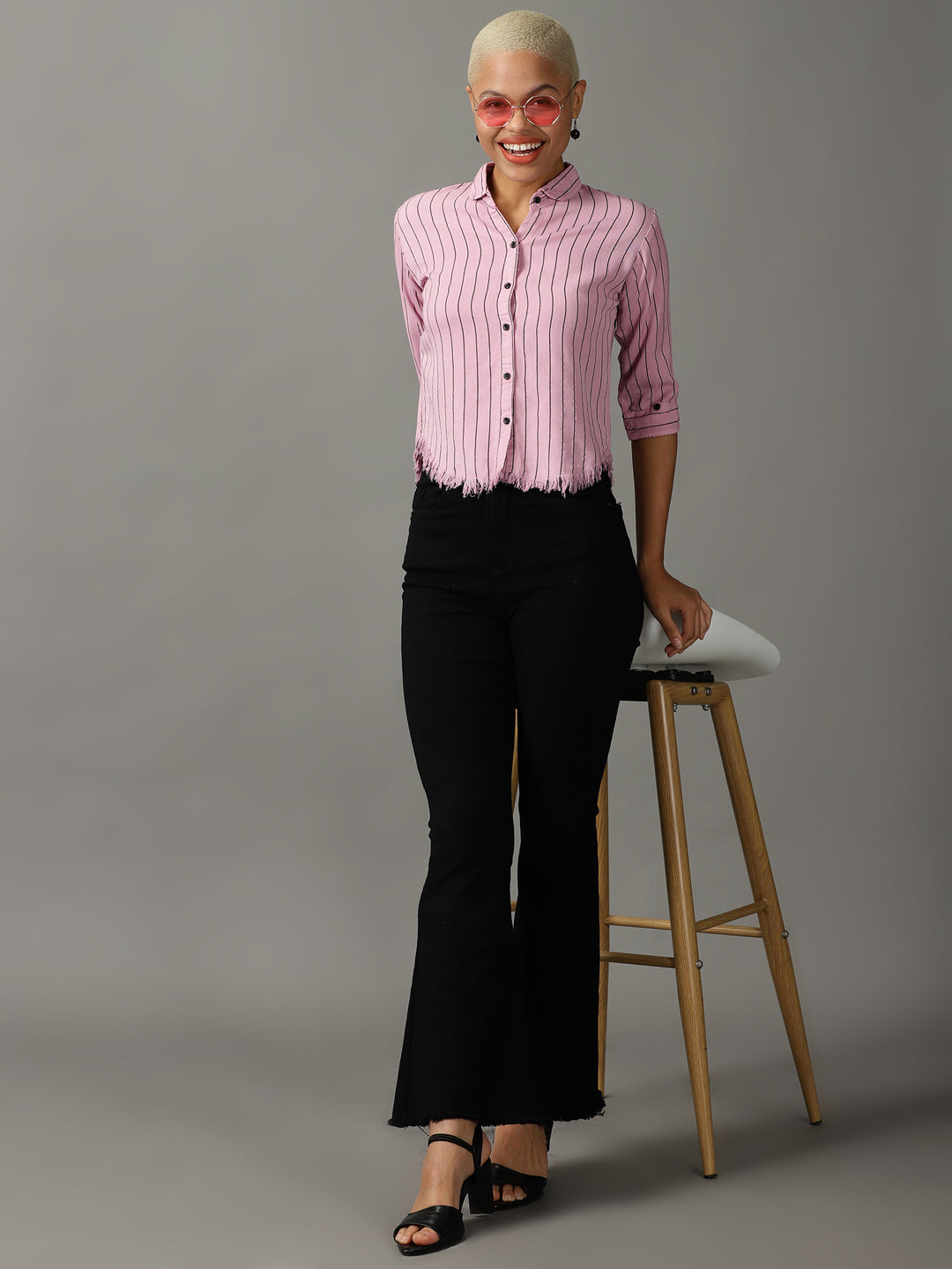 Women's Pink Striped Shirt