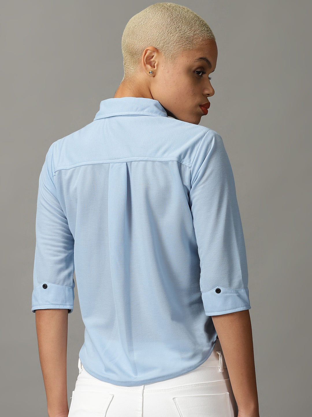 Women's Blue Solid Shirt