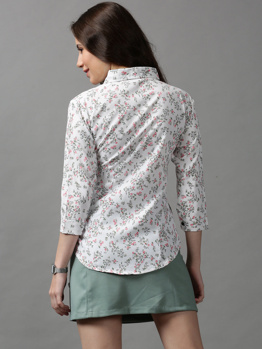 Women's White Printed Shirt