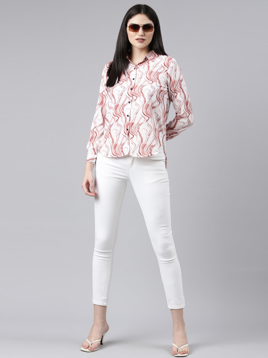 Women Mauve Printed Shirt