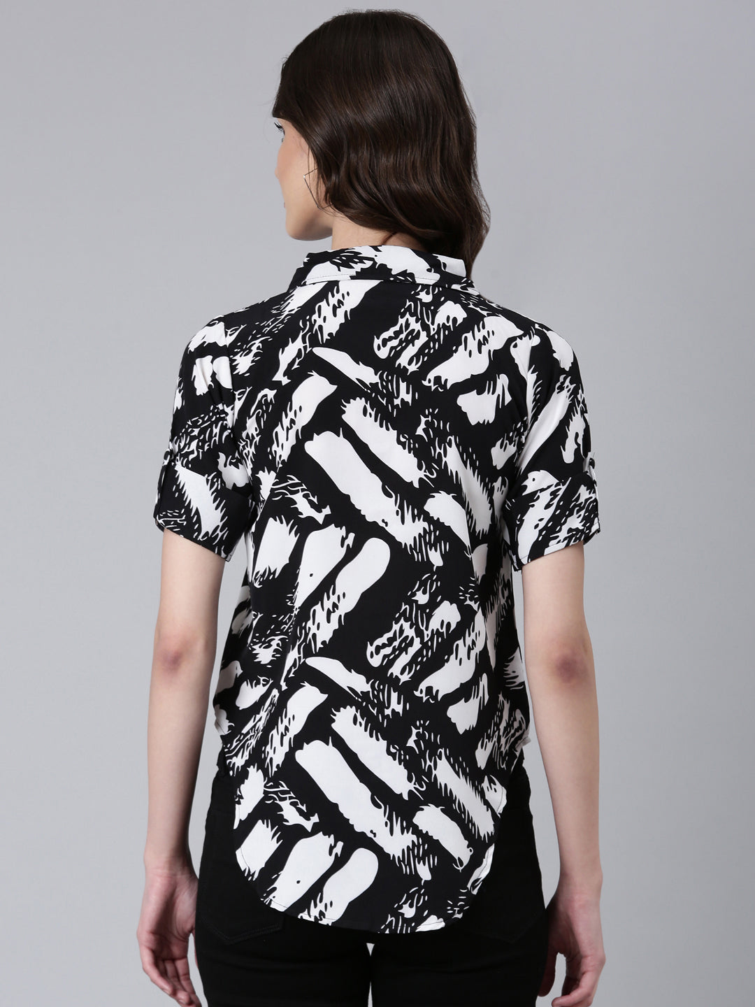 Women Black Printed Shirt