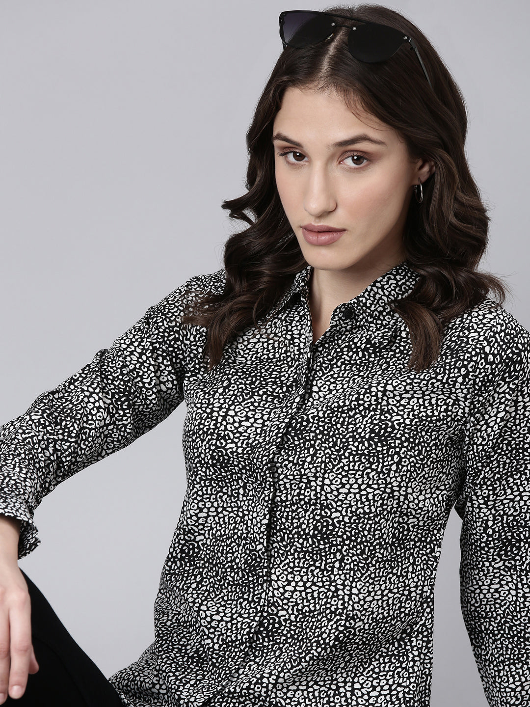 Women Black Printed Shirt