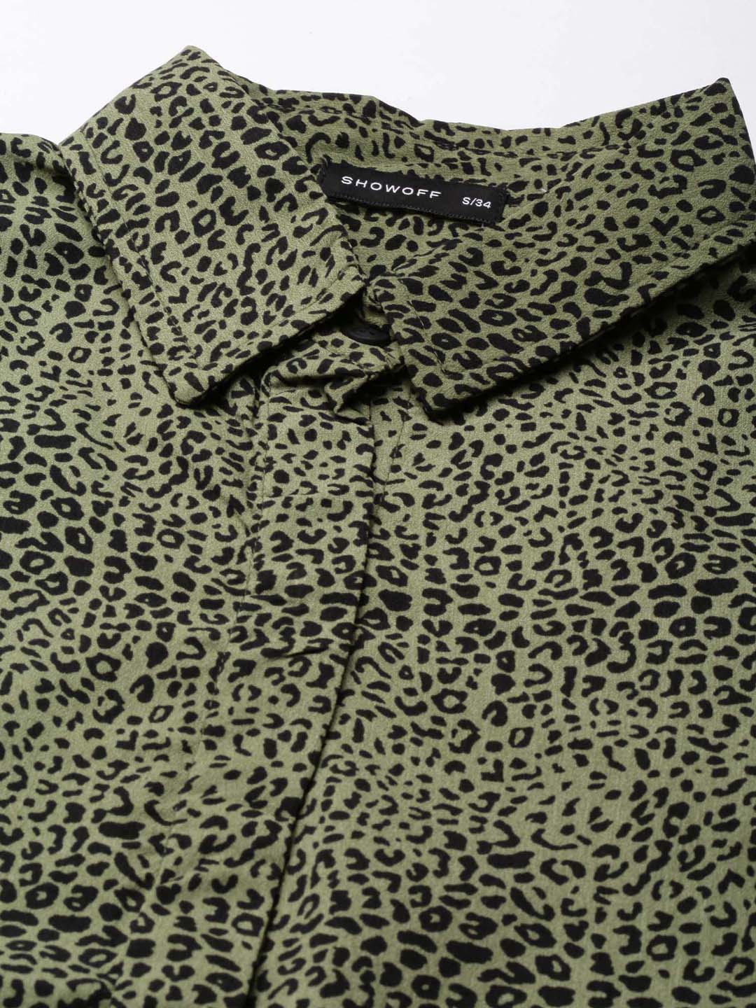 Women Olive Printed Shirt