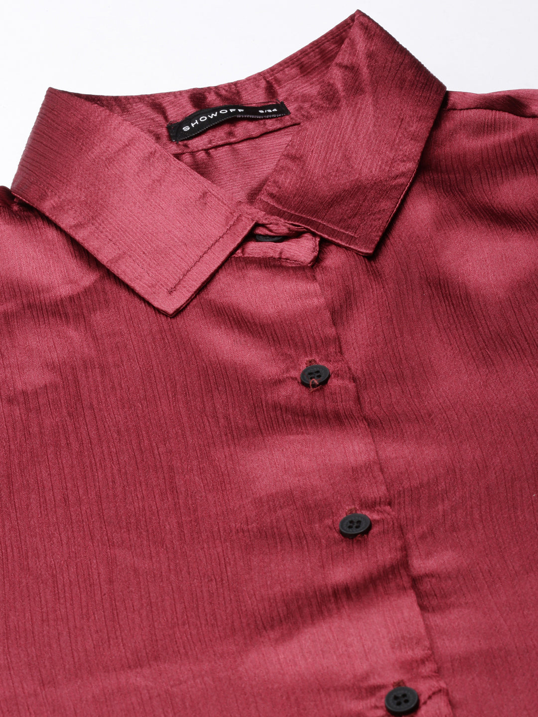 Women Maroon Solid Shirt