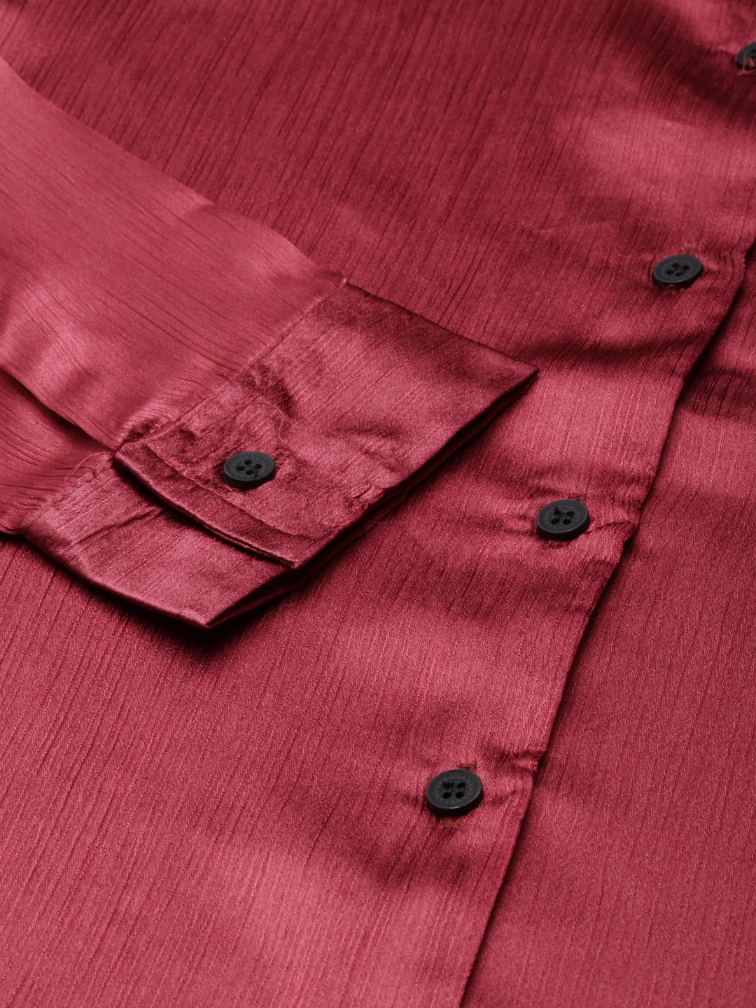 Women Maroon Solid Shirt