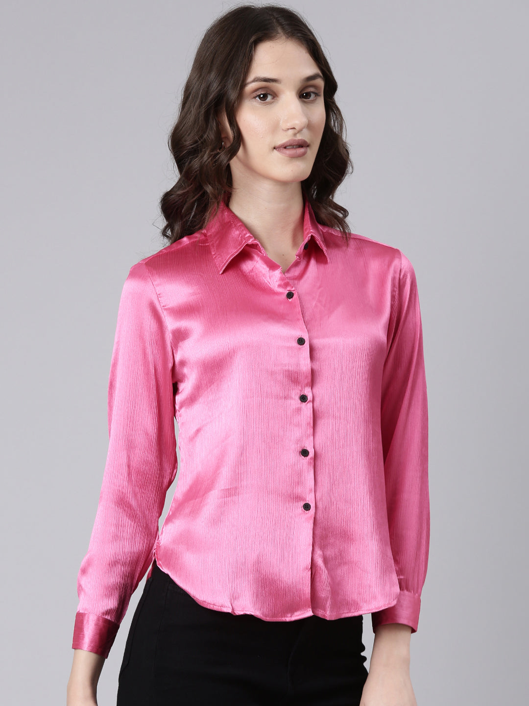 Women Pink Solid Shirt