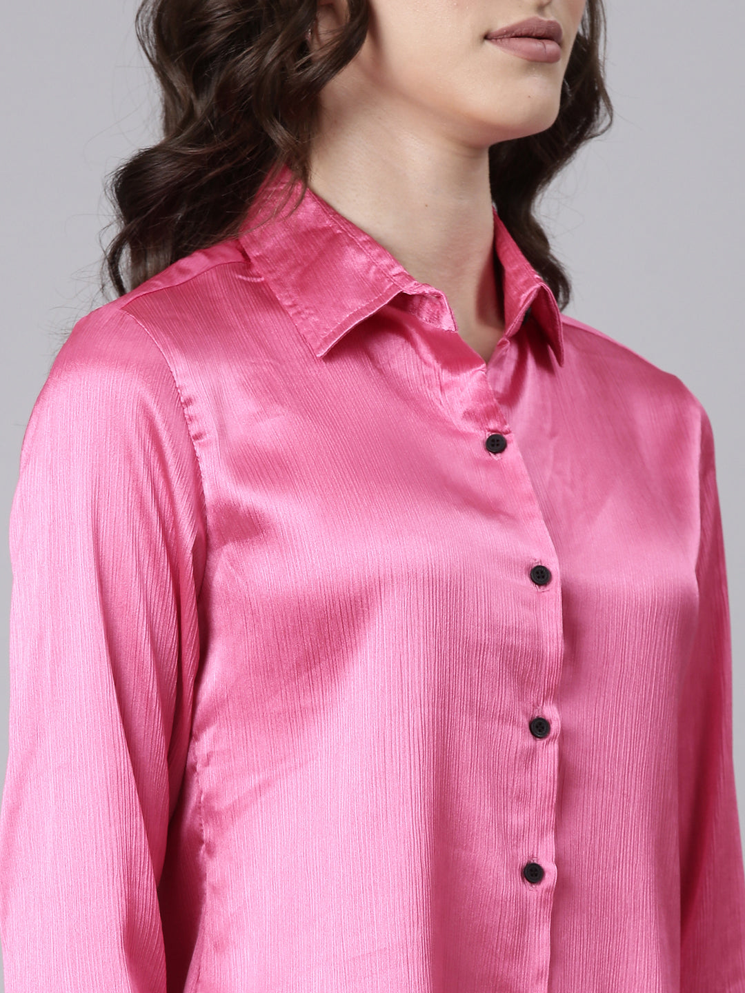 Women Pink Solid Shirt