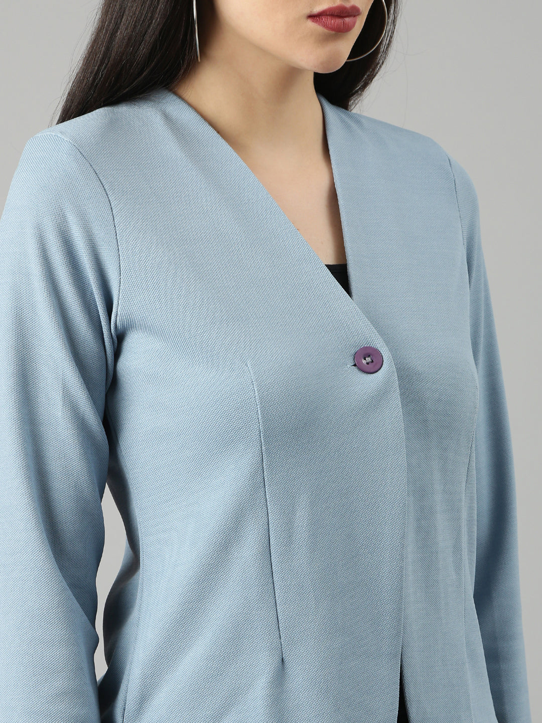Women's Blue Solid Blazer