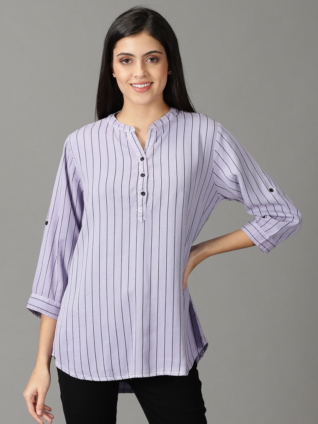 Women's Lavender Striped Top