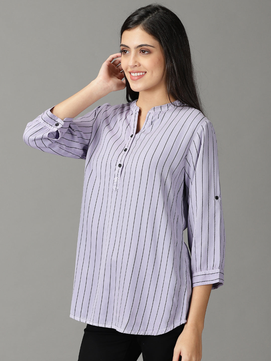 Women's Lavender Striped Top