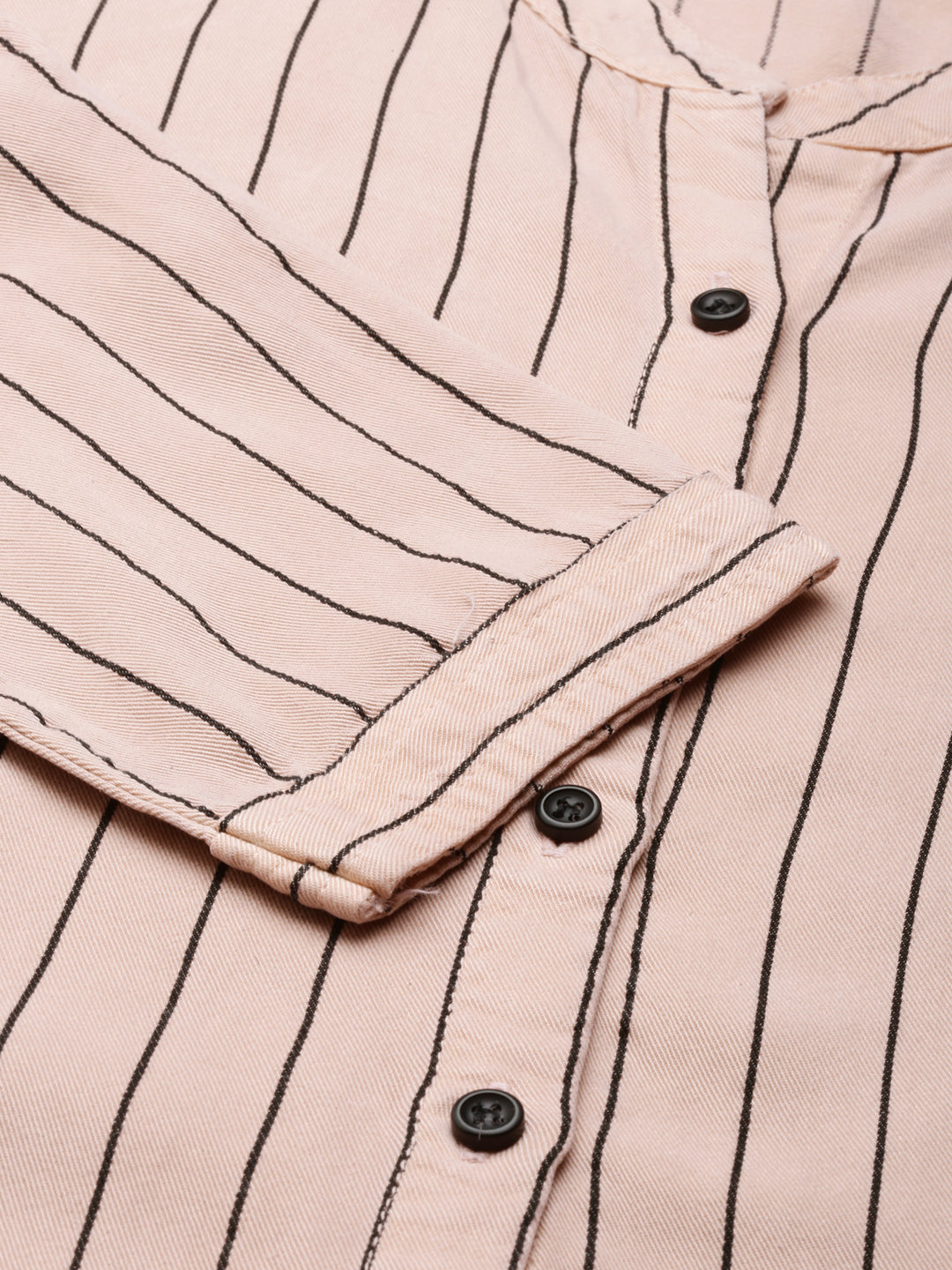 Women Pink Striped Longline Shirt