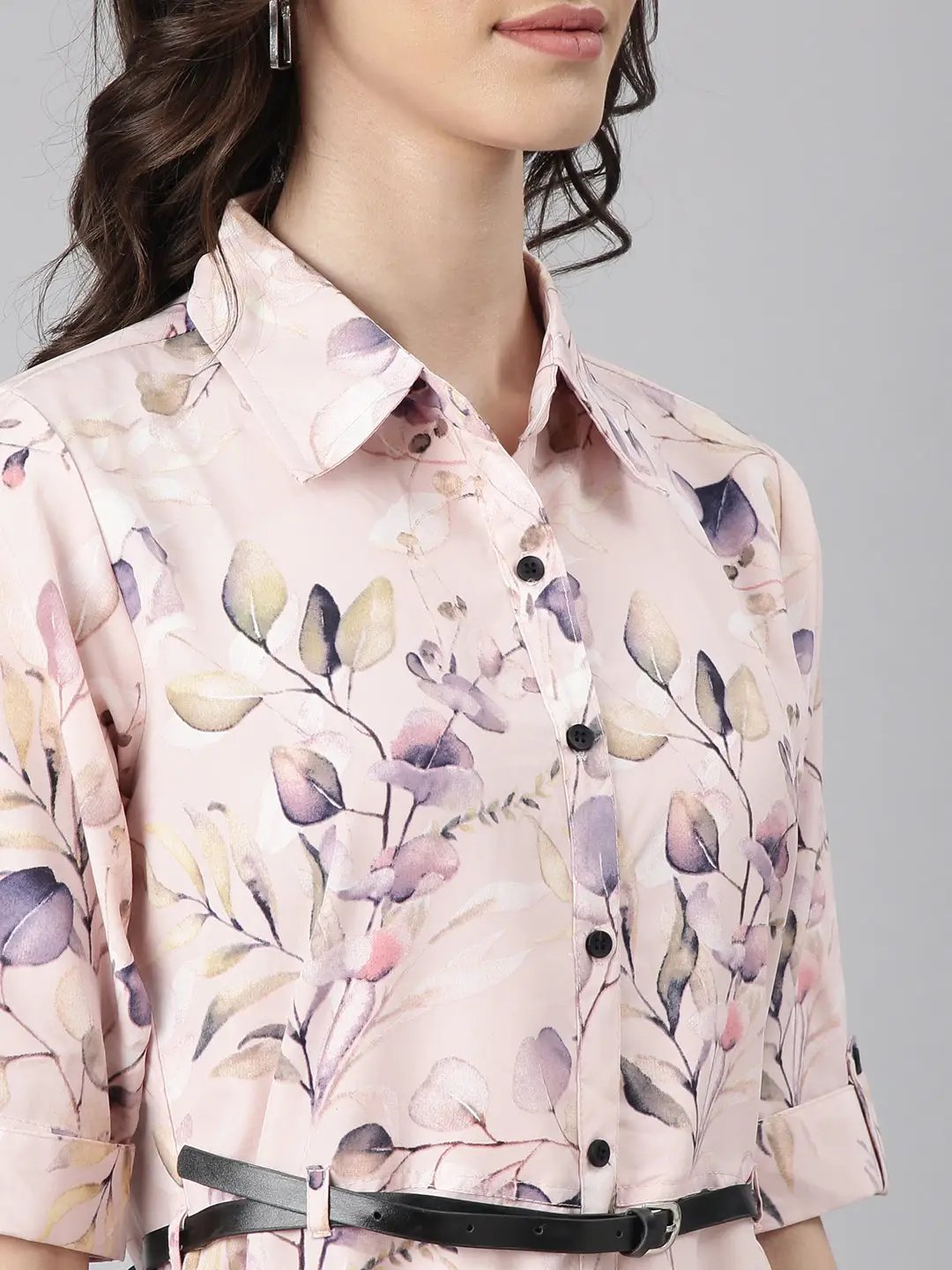 Women's Pink Floral A-Line Dress