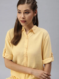 Women's Mustard Shirt Dress