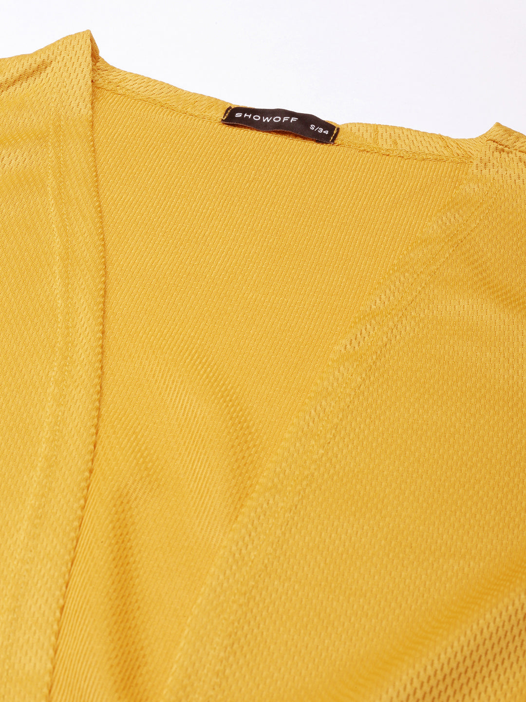 Women Mustard Solid Shrug