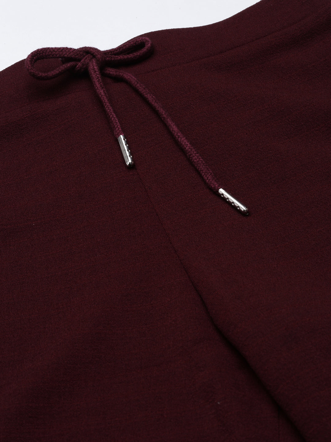 Women's Maroon Straight Fit Cropped Parallel Trousers