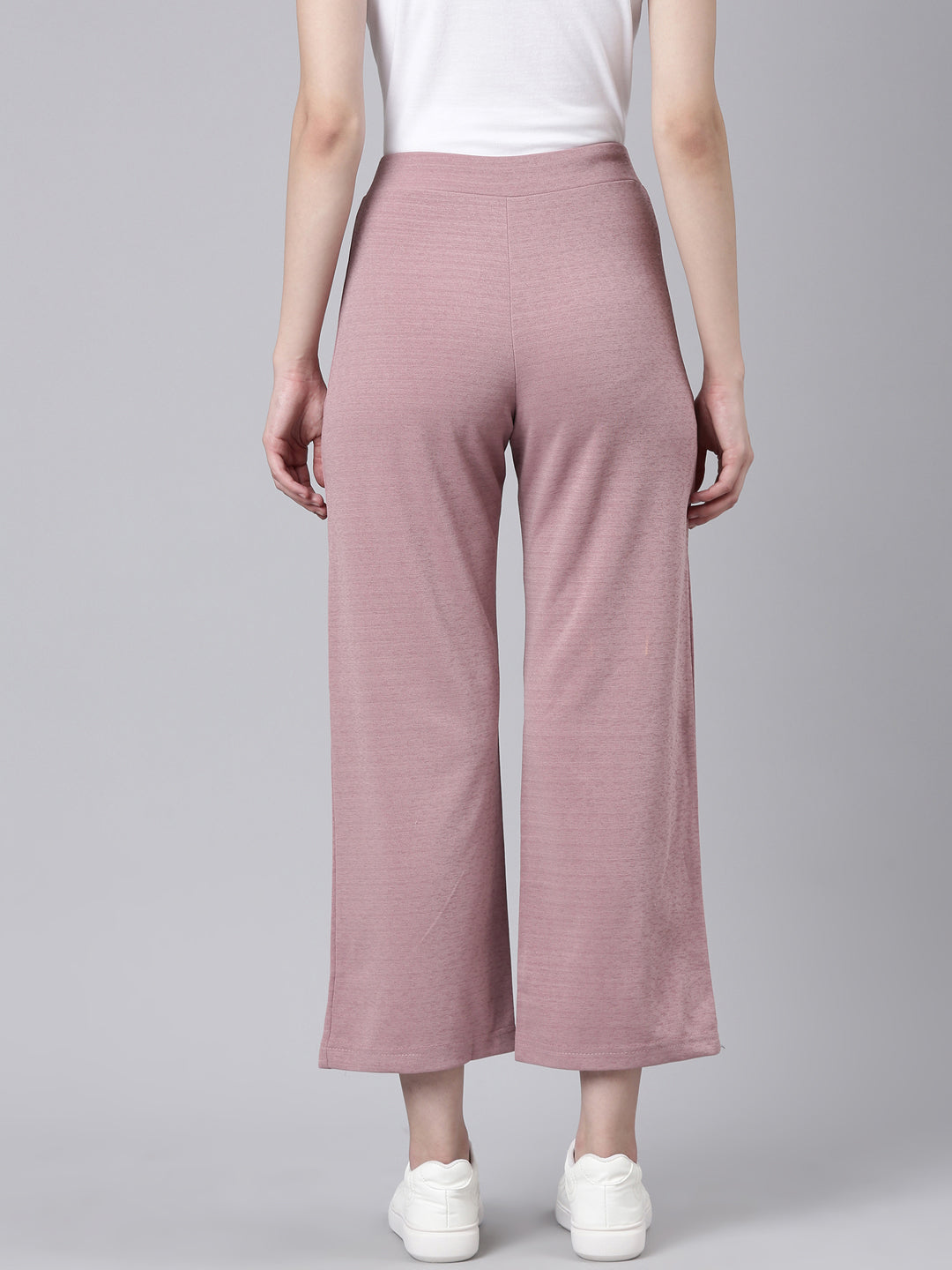 Women's Mauve Straight Fit Cropped Parallel Trousers