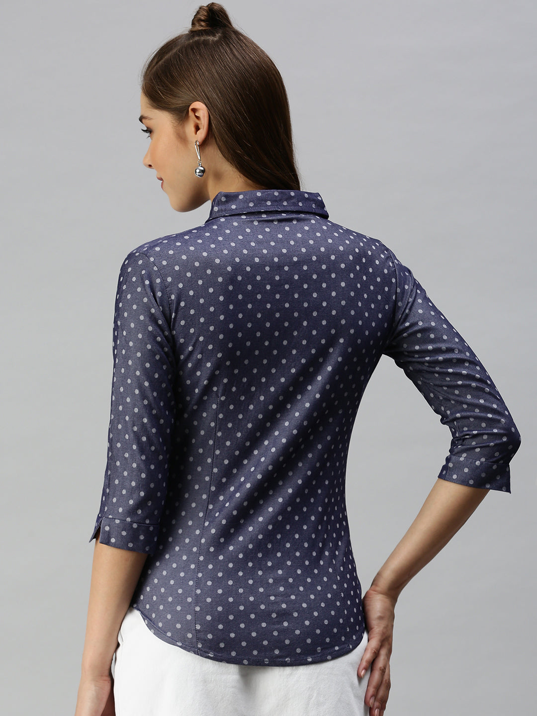 Women's Blue Printed Shirt