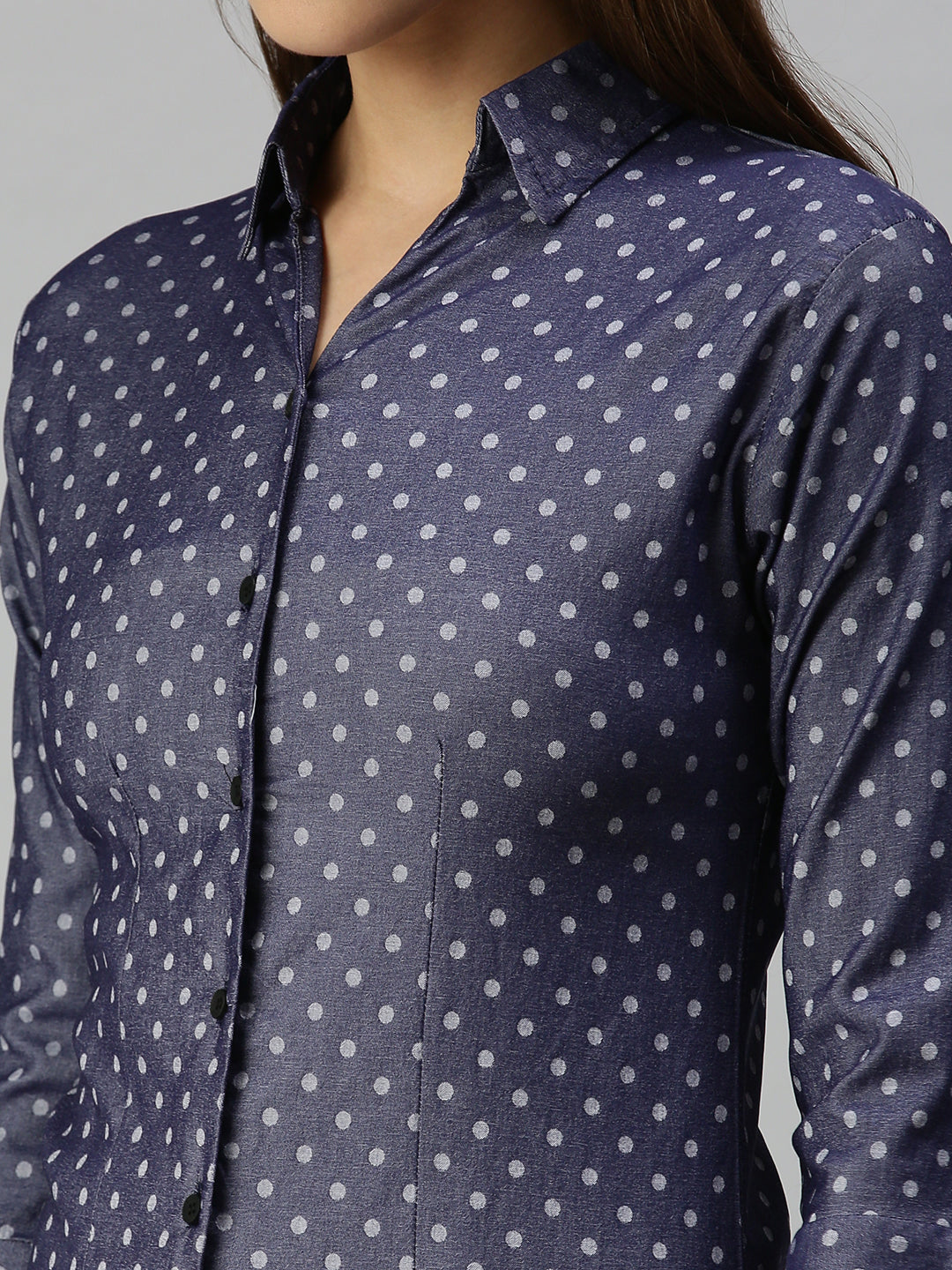 Women's Blue Printed Shirt