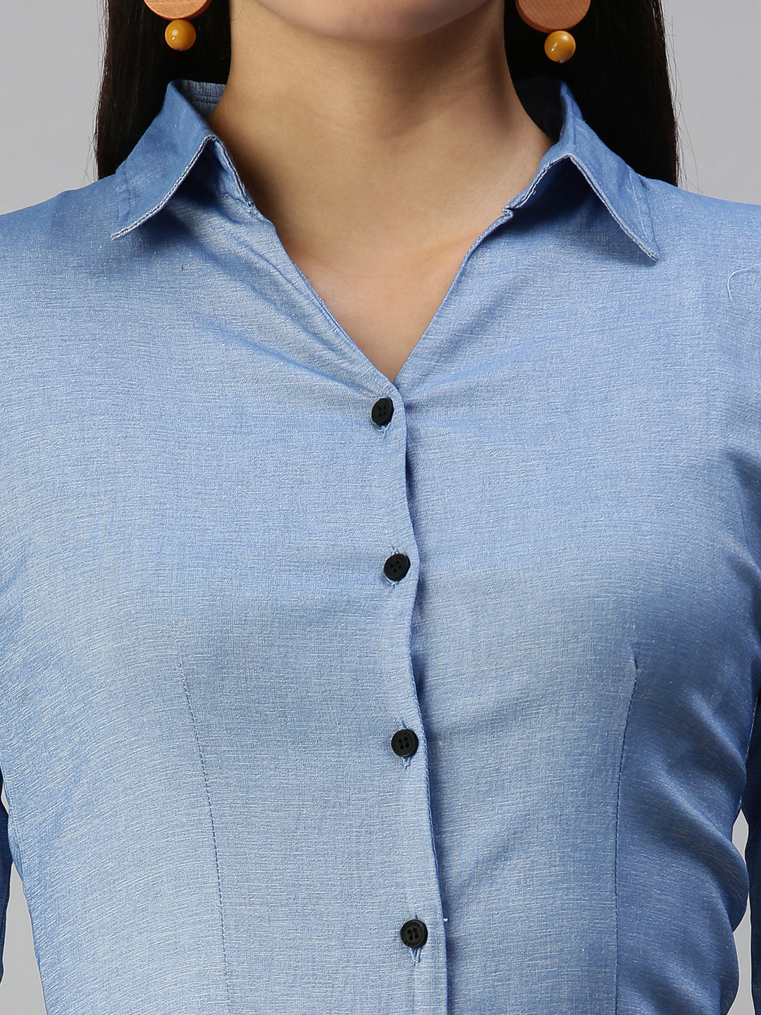 Women's Blue Solid Shirt