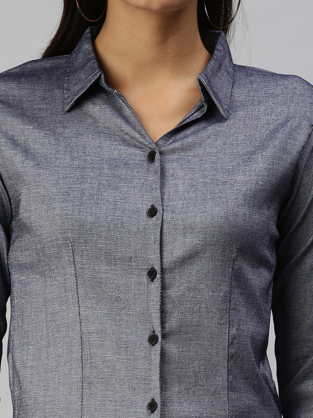 Women's Blue Solid Shirt