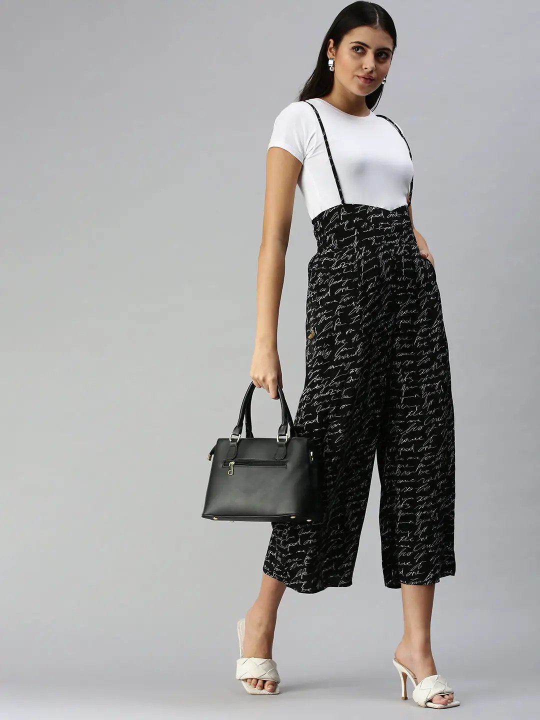 Women's Black Printed Jumpsuits