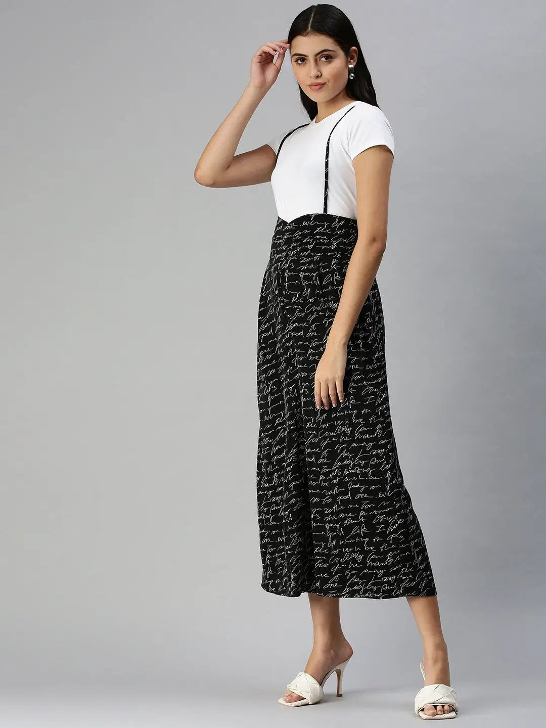 Women's Black Printed Jumpsuits
