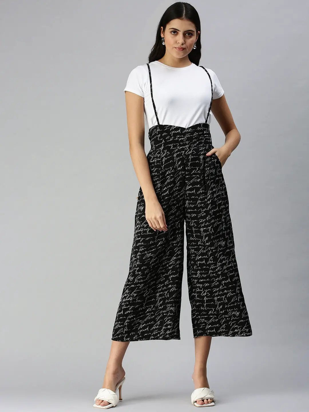 Women's Black Printed Jumpsuits