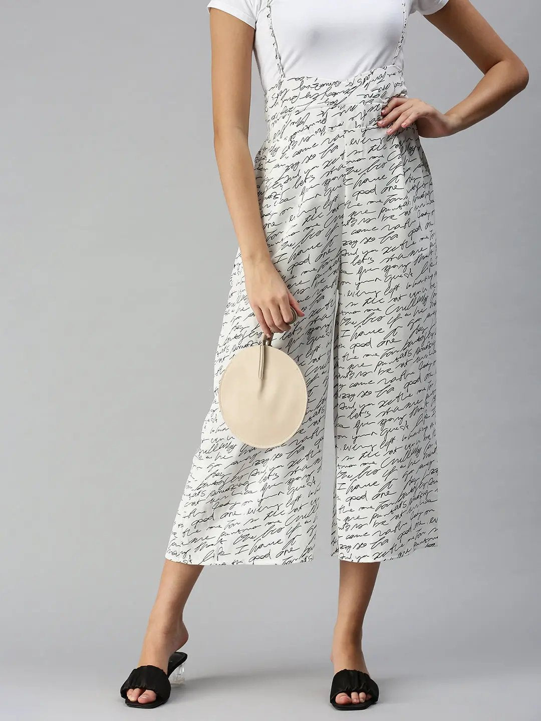 Women's White Printed Jumpsuits