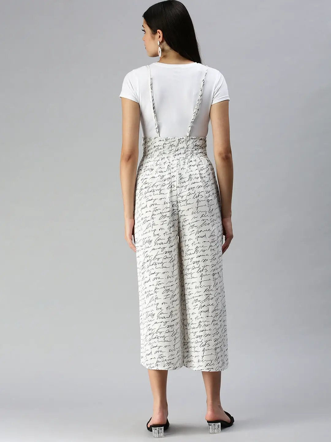 Women's White Printed Jumpsuits