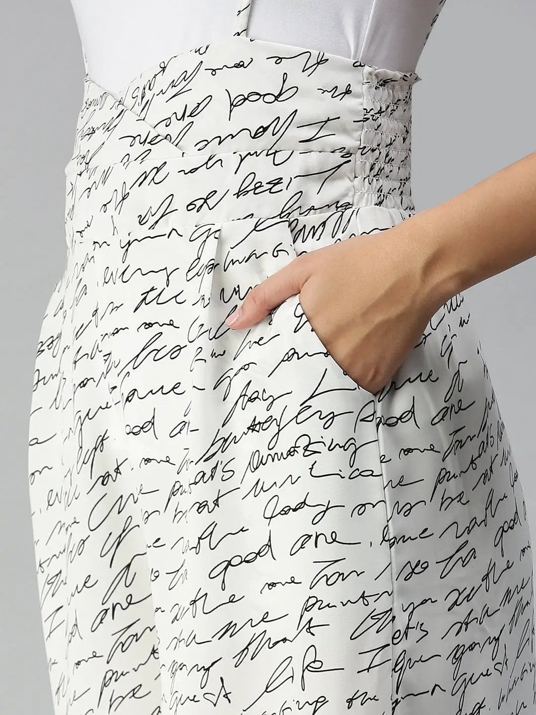 Women's White Printed Jumpsuits