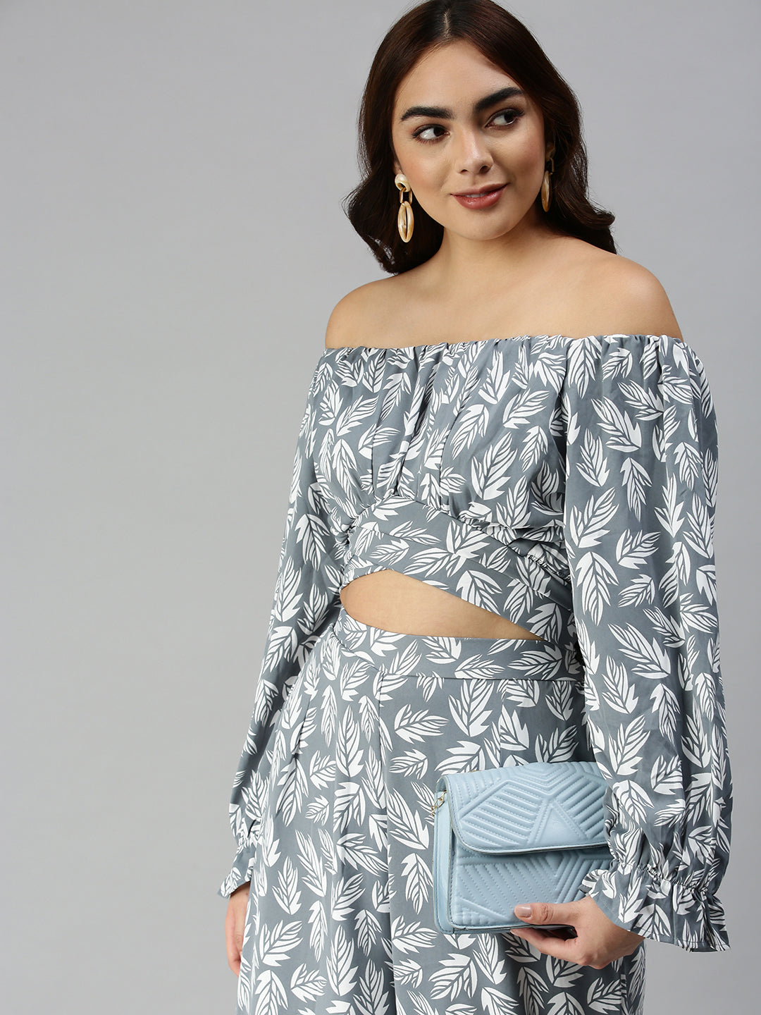 Women Grey Printed  Co-Ords Set