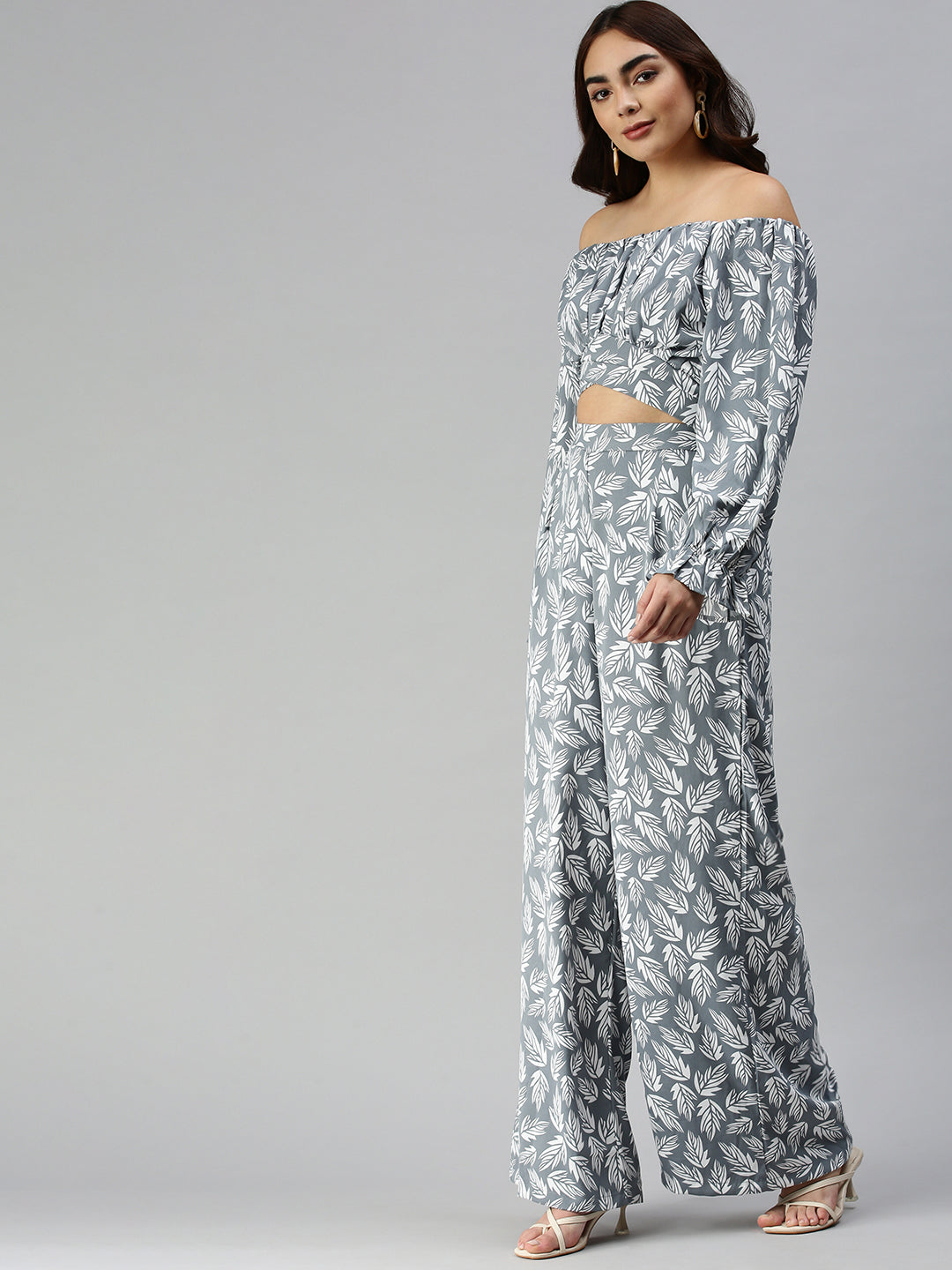 Women Grey Printed  Co-Ords Set