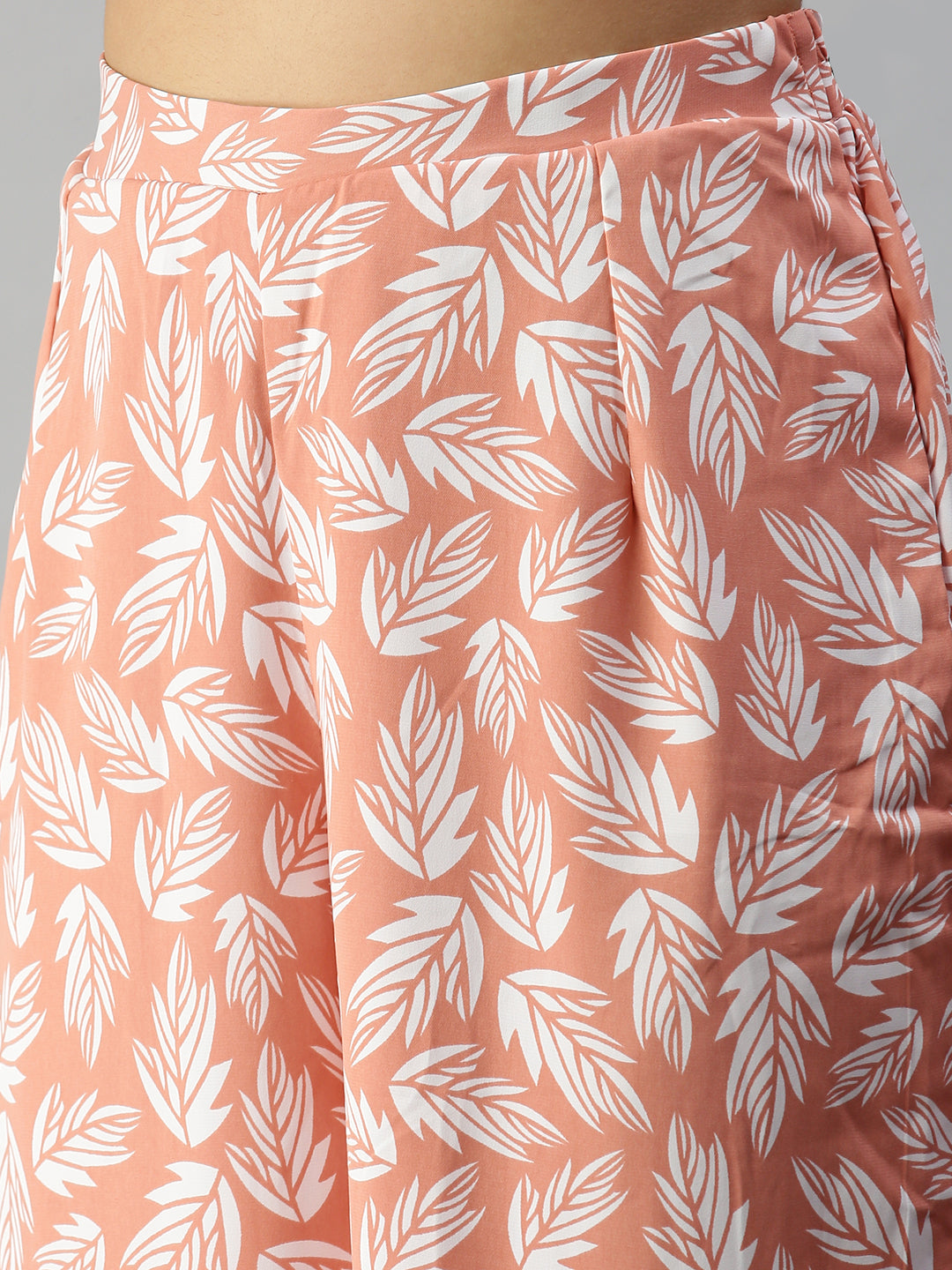 Women Peach Printed  Co-Ords Set